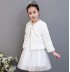 Winter bolero for little girl 100-150cm white pink