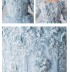 Flower girl blue long formal dress with train