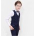 Elegant boy suit blue plaid 4 pcs 100-170 cm