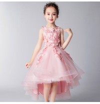 Robe rose de cérémonie fille demoiselle d'honneur 100-160cm