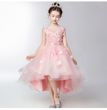 Flower girl ceremony formal dress pink 100-160cm