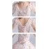 Vestito lungo ricamato con fiorini rosa per bimba damigella