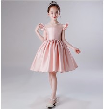 Abito cerimonia bimba ragazza damigella rosa 100-160cm