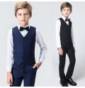 Boy formal suit 4 pcs 100-170cm blue black