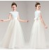 Robe blanc de cérémonie fille-demoiselle d'honneur ongueur à la cheville