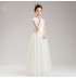 Robe blanc de cérémonie fille-demoiselle d'honneur ongueur à la cheville