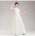 Robe blanc de cérémonie fille-demoiselle d'honneur ongueur à la cheville