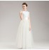 Robe blanc de cérémonie fille-demoiselle d'honneur ongueur à la cheville