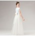 Robe blanc de cérémonie fille-demoiselle d'honneur ongueur à la cheville