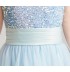 Robe bleu clair de cérémonie fille-demoiselle d'honneur ongueur à la cheville