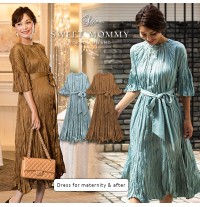 Robe élégante à volants pour maternité et allaitement