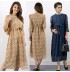 Robe longue en dentelle pour la grossesse et l'allaitement à manches 3/4