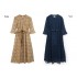 Robe longue en dentelle pour la grossesse et l'allaitement à manches 3/4