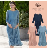 Robe longue élégante extensible pour la grossesse et l'allaitement