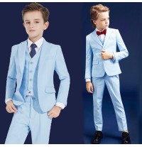 Ensemble de cérémonie bleu ciel pour garçon, 5 pièces 110-170 cm