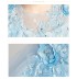 Embroidered flower girl formal dress sky blue 100-160cm