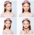 Decorated pink or blue flowers girl headband