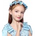 Decorated pink or blue flowers girl headband