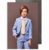 Ensemble pour enfant / garçon 4 pièces costume bleu + chemise beige