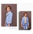 Boy / teen elegant suit 4 pcs 110-150cm blue suit + beige shirt