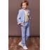 Ensemble pour enfant / garçon 4 pièces costume bleu + chemise beige