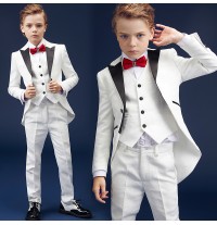 Ensemble Smoking Français pour enfant garçon 5 pièces Tissu jacquard