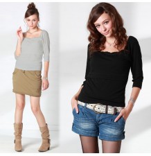 Stretch Cotton Fabric Maternity Nursing Top 