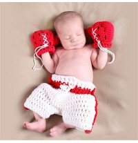 Costume da pugile per neonato con guantoni e pantaloncini da boxe
