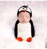 Knit baby costume penguin model