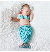 Costume sirene blu per neonato 0-3 mesi
